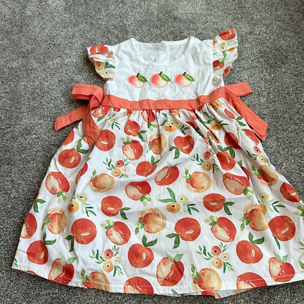 Boutique Peach Toddler Dress